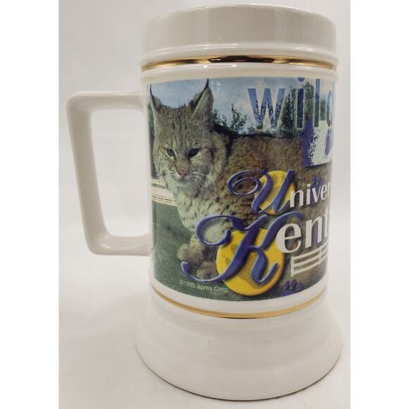 VTG NCAA University of Kentucky Wildcats Ceramic Beer Stein Mug w/Gold Trim 32oz - Picture 2 of 8